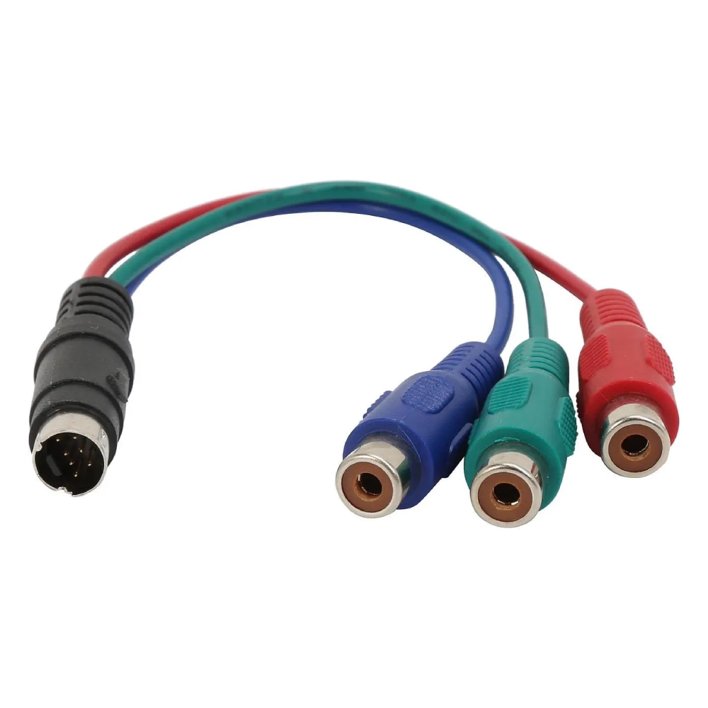S-Video to 3 RCA RGB 7-Pin Video Adapter Cable view 2